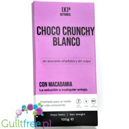 Ketonico Choco Crunchy Bianco Macadamia - vegan keto white chocolate with macadamia nuts with no added sugar