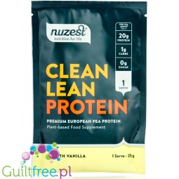 Nuzest Clean Lean Protein Smooth Vanilla 25g -  izolat białka grochu, 20g białka, saszetka