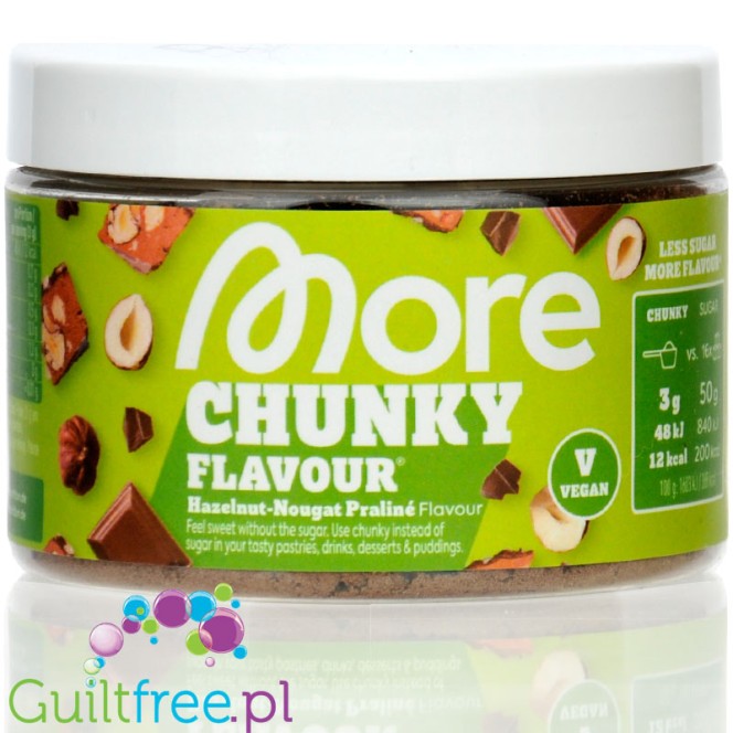 More Nutrition Chunky Flavor Hazelnut - Nougat Praline 150g - powdered flavor, pralines with hazelnuts