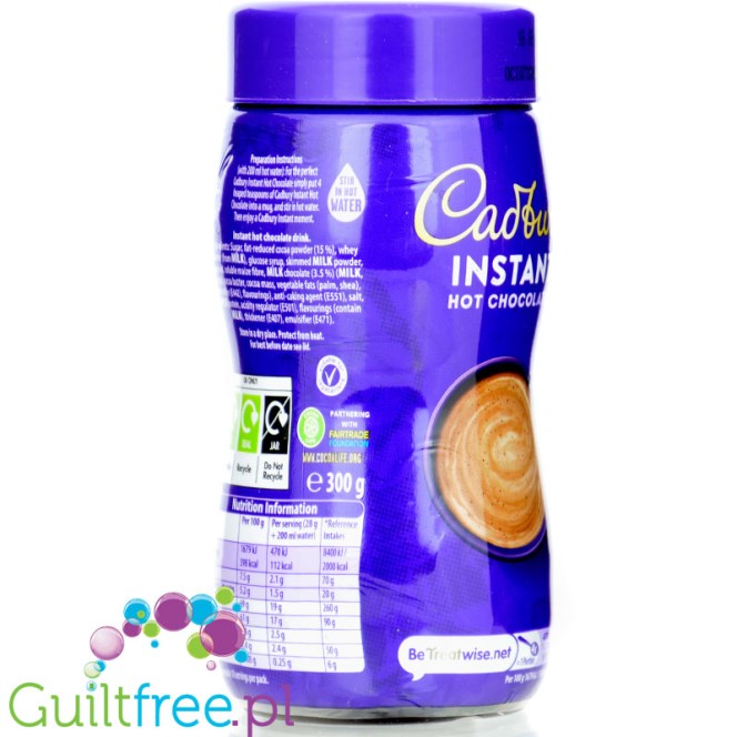 Cadbury Instant Hot Chocolate (CHEAT MEAL) - milk chocolate to drink to prepare with water