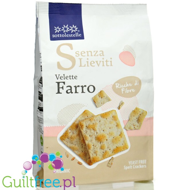 Sottolestelle Velette Farro - organiczne krakersy orkiszowe z oliwą bez drożdży i spulchniaczy