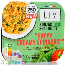 Liv Happy Food Konjac Creamy Epinards - dinner 220kcal, konjac pasta in spinach sauce with ricotta and parmesan cheese