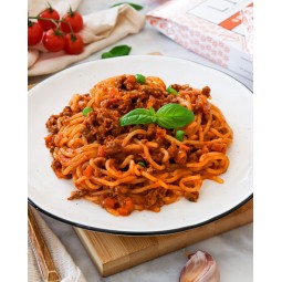 Liv Happy Food Konjac Spaghetti Bolognese - dinner 235kcal, konjac pasta in tomato sauce with parmesan cheese