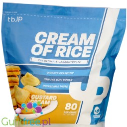 TBJP Cream of Rice, Custard Cream 2kg - kleik ryżowy bez cukru, regeneracyjny posiłek treningowy, Krem Budyniowy
