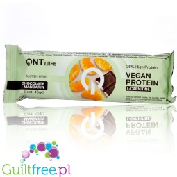 QNT Vegan Protein Chocolate Mandarin 154kcal - vegan protein bar with L-carnitine, Chocolate Mandarin flavor
