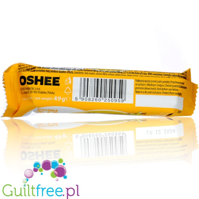 Oshee Protein Bar Vanilla & Caramel - protein bar in chocolate with vanilla and caramel filling