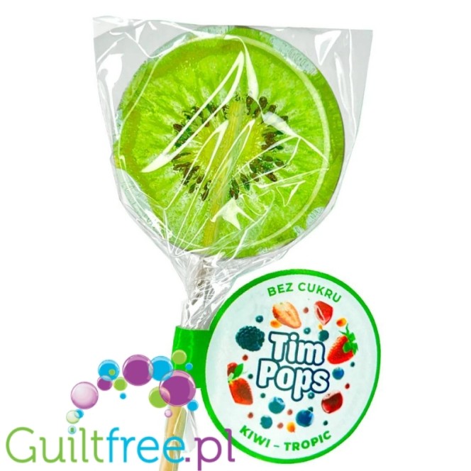 TimPops Kiwi - natural sugar-free lollipop with fruit pieces