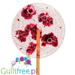 TimPops Raspberry 4cm - natural sugar-free lollipop with fruit pieces, 39kcal