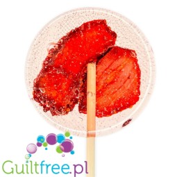 TimPops Strawberry 4cm - natural sugar-free lollipop with fruit pieces, 39kcal