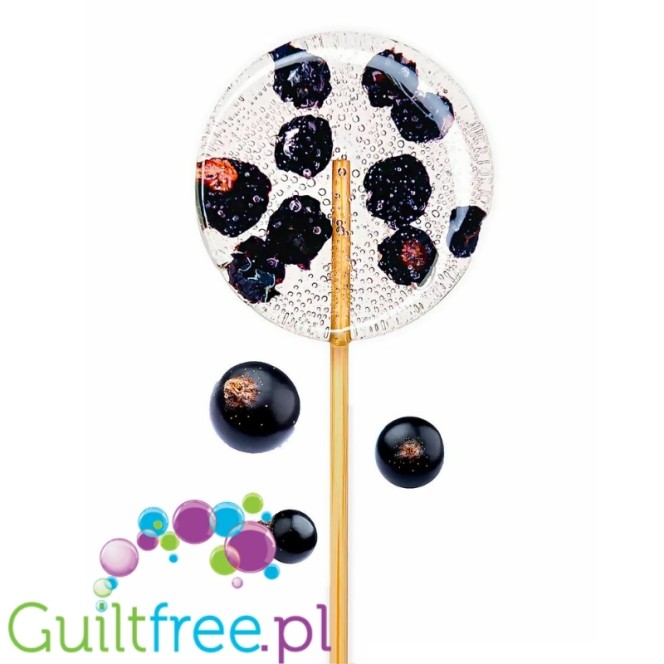 TimPops Currant 4cm - natural sugar-free lollipop with fruit pieces, 39kcal