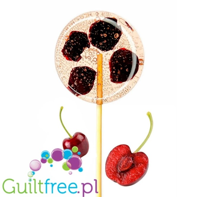 TimPops Cherry 4cm - natural sugar-free lollipop with fruit pieces, 39kcal