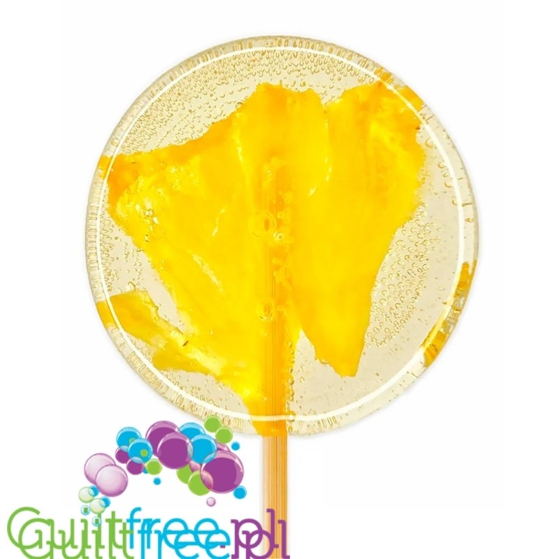 TimPops Ananas 4cm - naturalny lizak bez cukru z kawałkami owoców, 39kcal