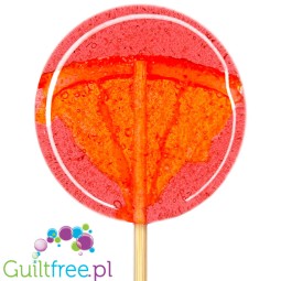 TimPops Raspberry-Orange 4cm - natural sugar-free lollipop with fruit pieces, 39kcal