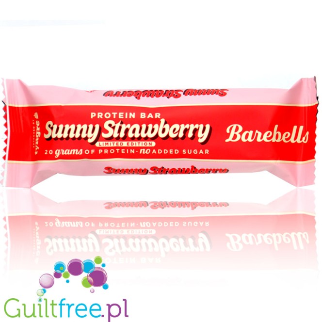 Barebells Sunny Strawberry - miękki baton białkowy w polewie z białej czekolady, edycja limitowana