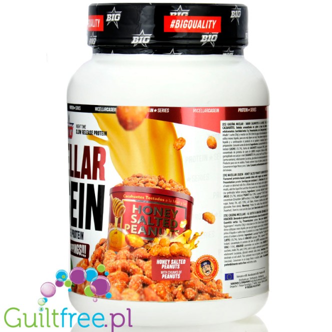 BIG® Micellar Casein, Honey Salted Peanut 1kg - kazeina z Lacprodan® MicelPure, smak Miód z Solonymi Orzeszkami