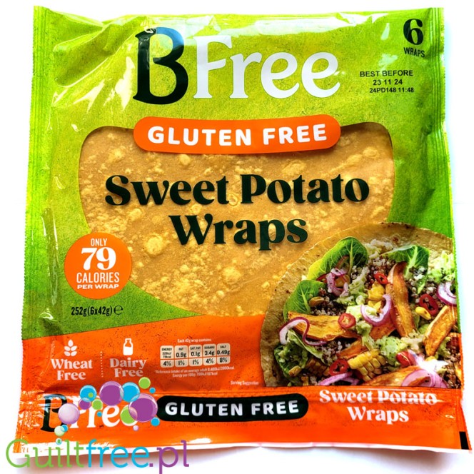 BFree Sweet Potato Wraps 79kcal - wegańskie bezglutenowe wrapy z batatów i teff 6szt x 42g