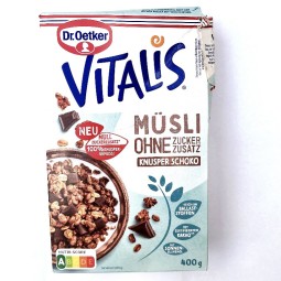 *DEFEKT* Dr Oetker Vitalis Müsli Knusper Schoco 430g  - czekoladowe musli z kawałkami czekolady