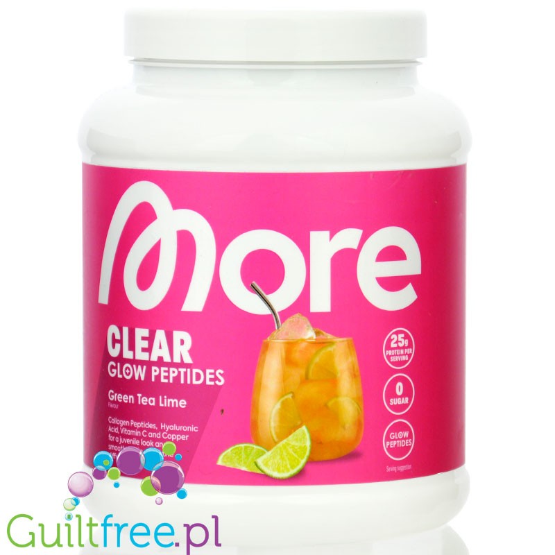 More Nutrition Clear Glow Peptides Green Tea Lime - clear protein conditioner with stevia with skin formula