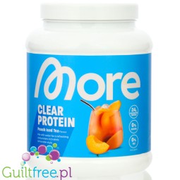 More Nutrition More Clear Peach Iced Tea 600g - klarowny izolat białek mleka, lekka odżywka białkowa ze stewią