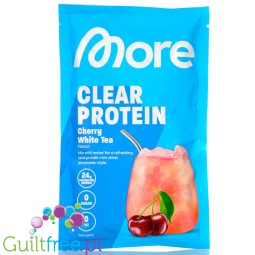 More Nutrition More Clear Cherry White Tea 30g - klarowny izolat białek mleka, lekka odżywka białkowa ze stewią