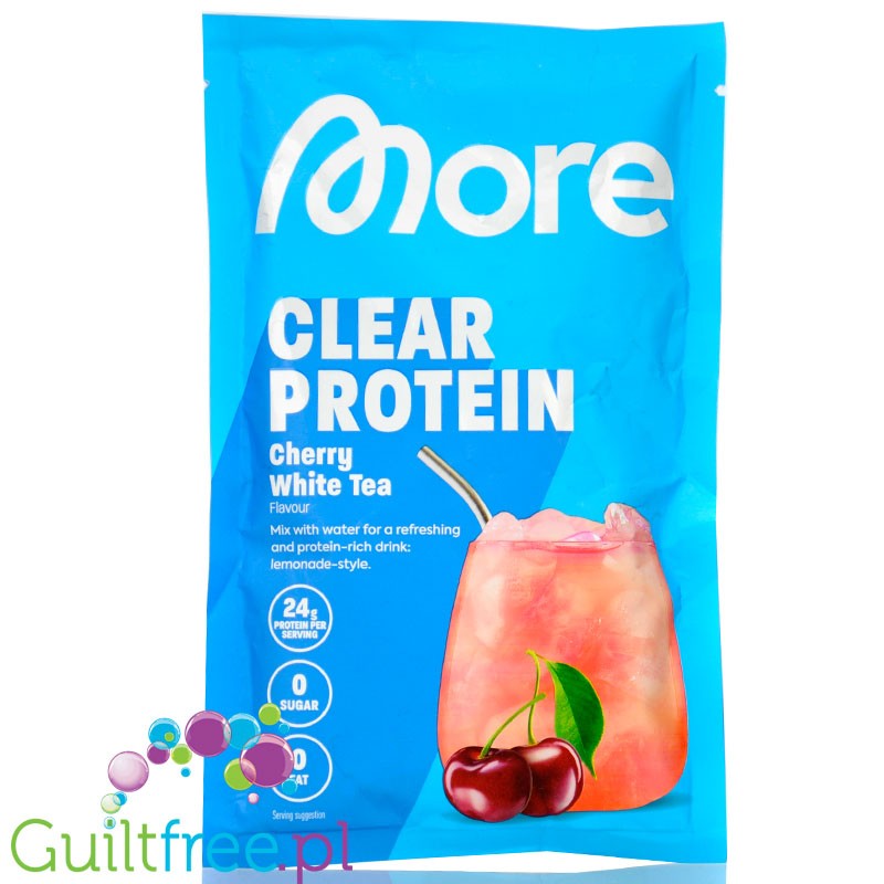 More Nutrition More Clear Cherry White Tea 30g - clear milk protein isolate, light protein supplement with stevia