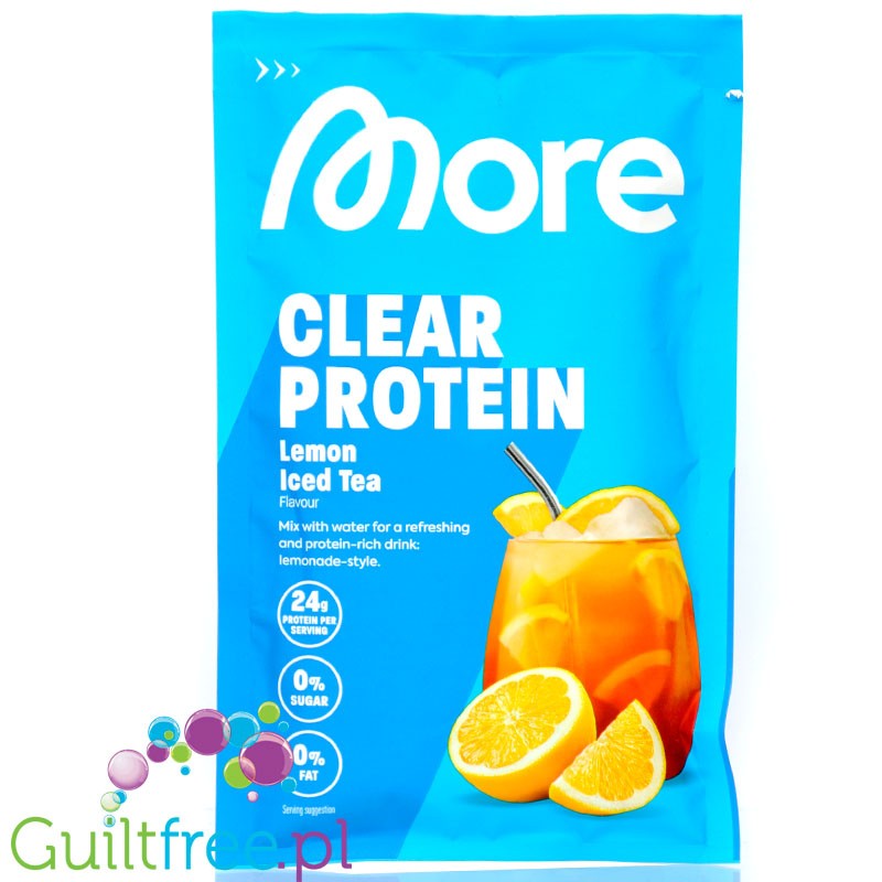 More Nutrition More Clear Lemon Iced Tea 30g - clear milk protein isolate, light protein supplement with stevia