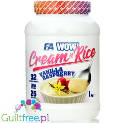 Fitness Authority Cream of Rice, Vanilla Raspberry 1kg - sugar free rice gruel, Vanilla with Raspberry