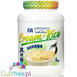 Fitness Authority Cream of Rice, Banana 1kg - sugar free rice gruel, Banana