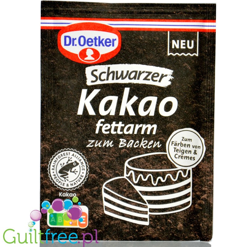 Dr Oetker Schwarzer Kakao Fettarm - odtłuszczone czarne kakao aż 31g błonnika