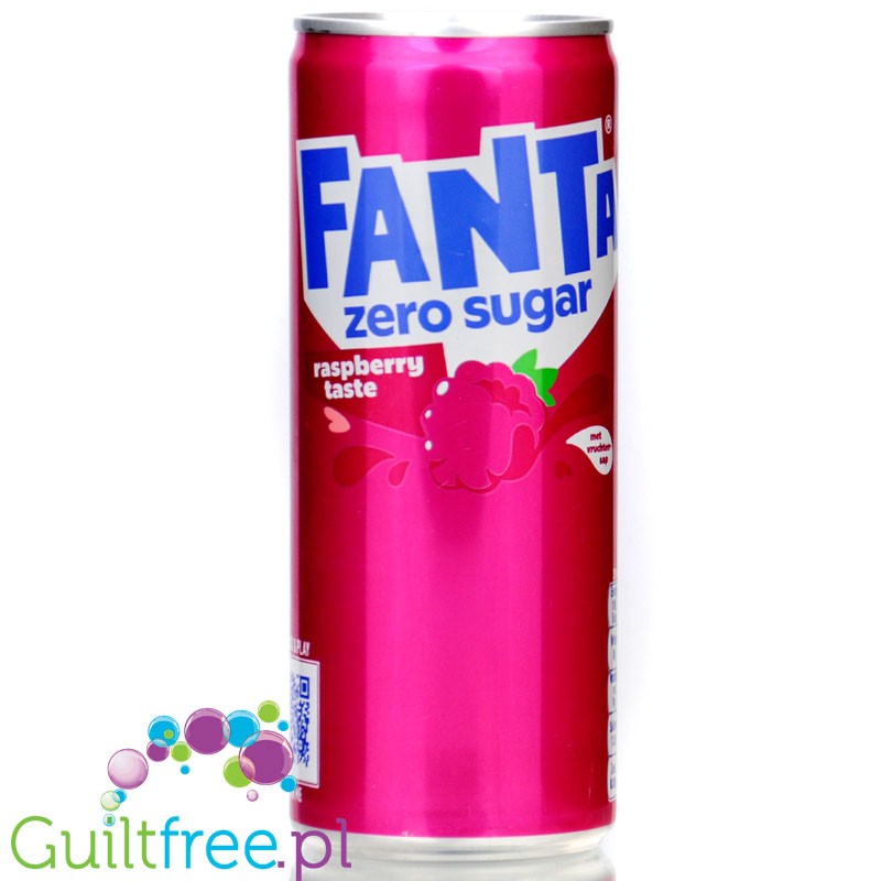 Fanta Raspberry Zero Sugar 250ml - malinowa Fanta bez cukru i kcal z sokiem owocowym