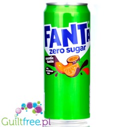 Fanta Exotic Zero 330 ml - Fanta bez cukru i kcal z sokiem owocowym, smak Owoce Tropikalne