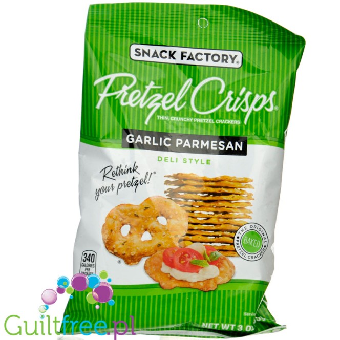 Snack Faktory Pretzel Crisps Garlic Parmesan (CHEAT MEAL) - extra crispy pretzels with garlic and parmesan cheese