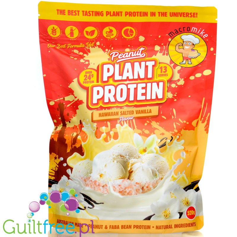 Macro Mike Peanut Plant Protein, Hawaiian Salted Vanilla - a vegan ultra-dense nutritional supplement without gluten, milk or su