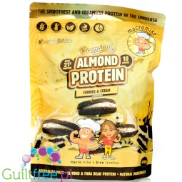 Macro Mike Almond Premium Plant Protein, Cookies & Cream - vegan turbo cream conditioner without gluten, milk or sucralose