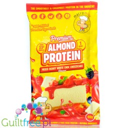 Macro Mike Almond Plant Protein, Berry White Choc Cheezecake, 40g - wegańska odżywka białkowa bez glutenu i sukralozy