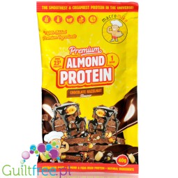 Macro Mike Almond Plant Protein, Choc Hazelnut, 40g - wegańska migdałowa odżywka białkowa bez glutenu, mleka i sukralozy