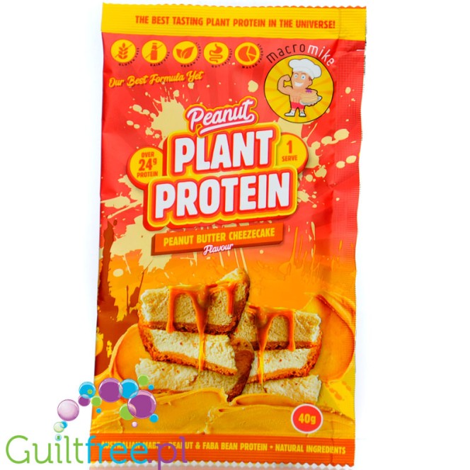 Macro Mike Peanut Plant Protein, Peanut Butter Cheezecake 40g - vegan creamy nutrition without gluten, milk or sucralose