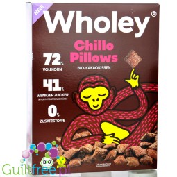 Wholey Chillo Pillows - organic vegan breakfast cereal with no added sugar or sweeteners, Cocoa.