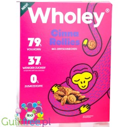 Wholey Cinna Rollies - organiczne wegańskie płatki śniadaniowe bez dodatku cukru i słodzików, Cynamonowe