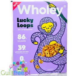 Wholey Lucky Loops - organic vegan breakfast cereal with no added sugar or sweeteners, Natural