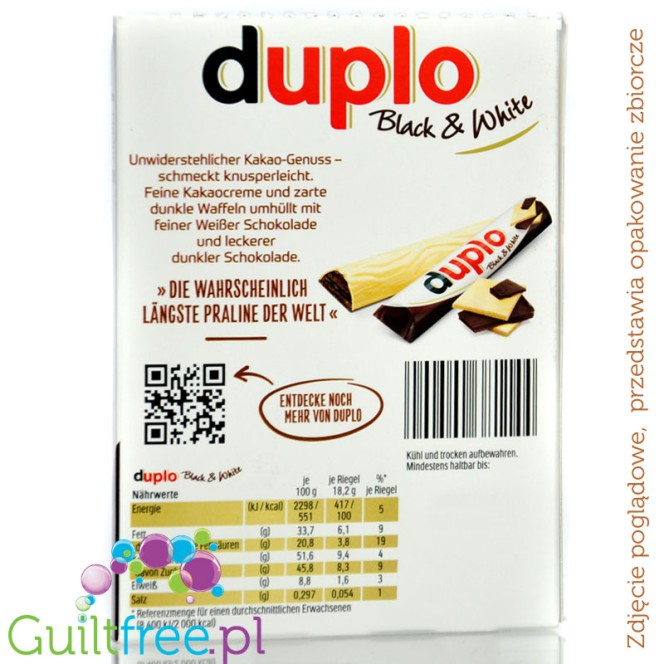 Duplo Black & White 100kcal (CHEAT MEAL) - wafer in white and dark chocolate with cocoa cream