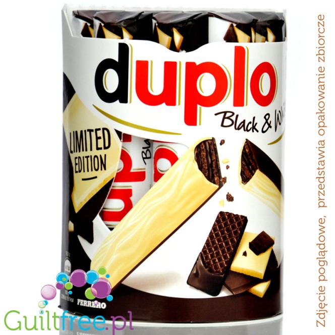 Duplo Black & White 100kcal (CHEAT MEAL) - wafelek w białej i gorzkiej czekoladzie z kremem kakaowym