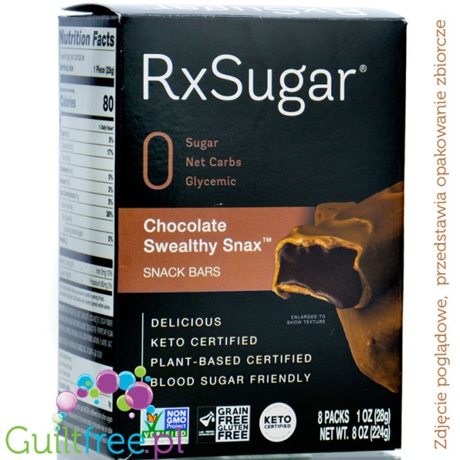 RxSugar Chocolate Swealthy Snax Snack Bar - keto baton zero węglowodanó netto