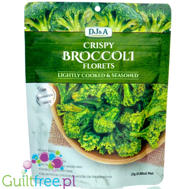 DJ&A Crispy Broccoli Florets Lightly Cooked & Seasoned - crispy broccoli florets garlic and onion.