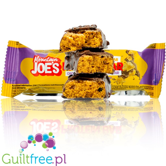 Mountain Joe's Protein Bar Chocolate Honeycomb - proteinowy baton w mlecznej czekoladzie z miodową masą tofee