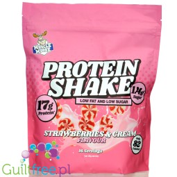 Muscle Moose Protein Shake Strawberries & Cream - low-fat protein shake to make with water, Strawberries in Cream flavor