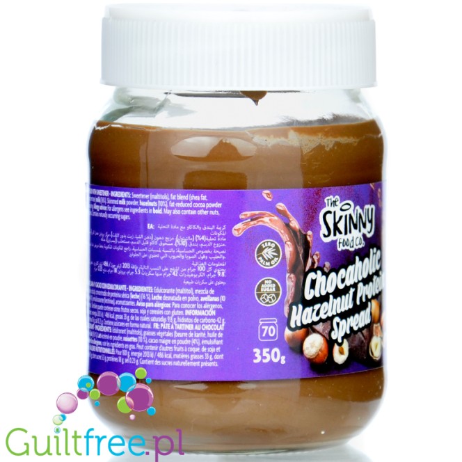 Skinny Food Chocaholic Protein Spread, Chocolate Hazelnut - sugar-free chocolate hazelnut protein cream