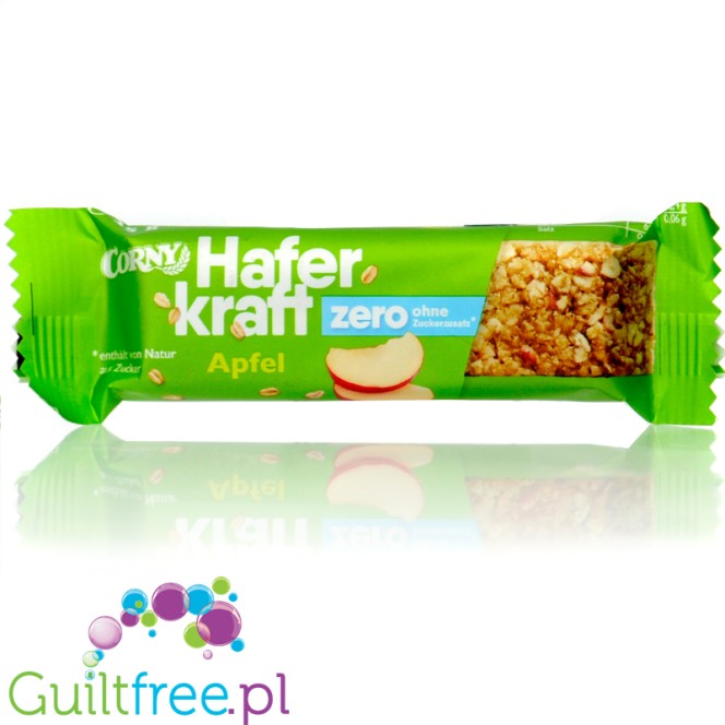 Corny Haferkraft Zero, Apfel 121kcal - sugar-free whole grain cereal bar with apples