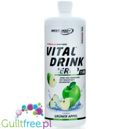 Best Body Nutrition Vital Drink Green Apple 1L - koncentrat do napojów bez cukru z witaminami, smak Zielone Jabłko