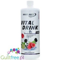Best Body Nutrition Vital Drink Forest Fruit 1L - sugar-free drink concentrate with vitamins, Forest Fruit flavor.